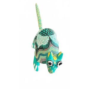Hand Carved Hand Painted Folk Art Wooden Armadillo Figurine Pepe Santiago Mexico